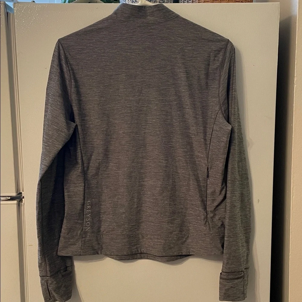 Greyson Women’s Medium Heathered Gray Zip Pullover Stakes Invitational Logo - Picture 9 of 10